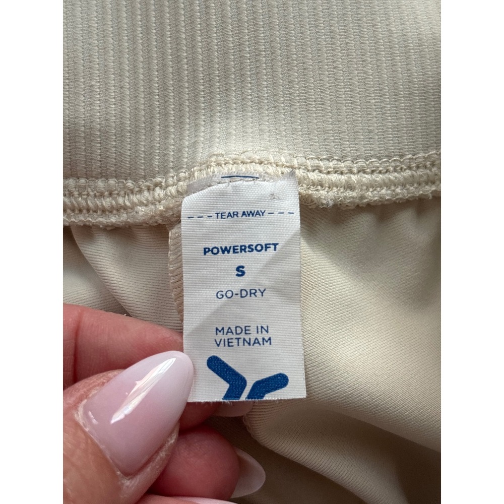 SOLD Old Navy Beige PowerSoft Go-Dry High Waisted Ribbed Panel Pants Small - Picture 7 of 8
